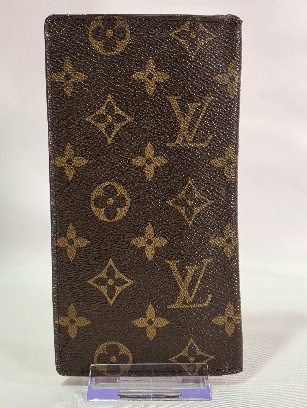 Vintage Louis Vuitton Monogram Long Bifold Checkbook Wallet Brown